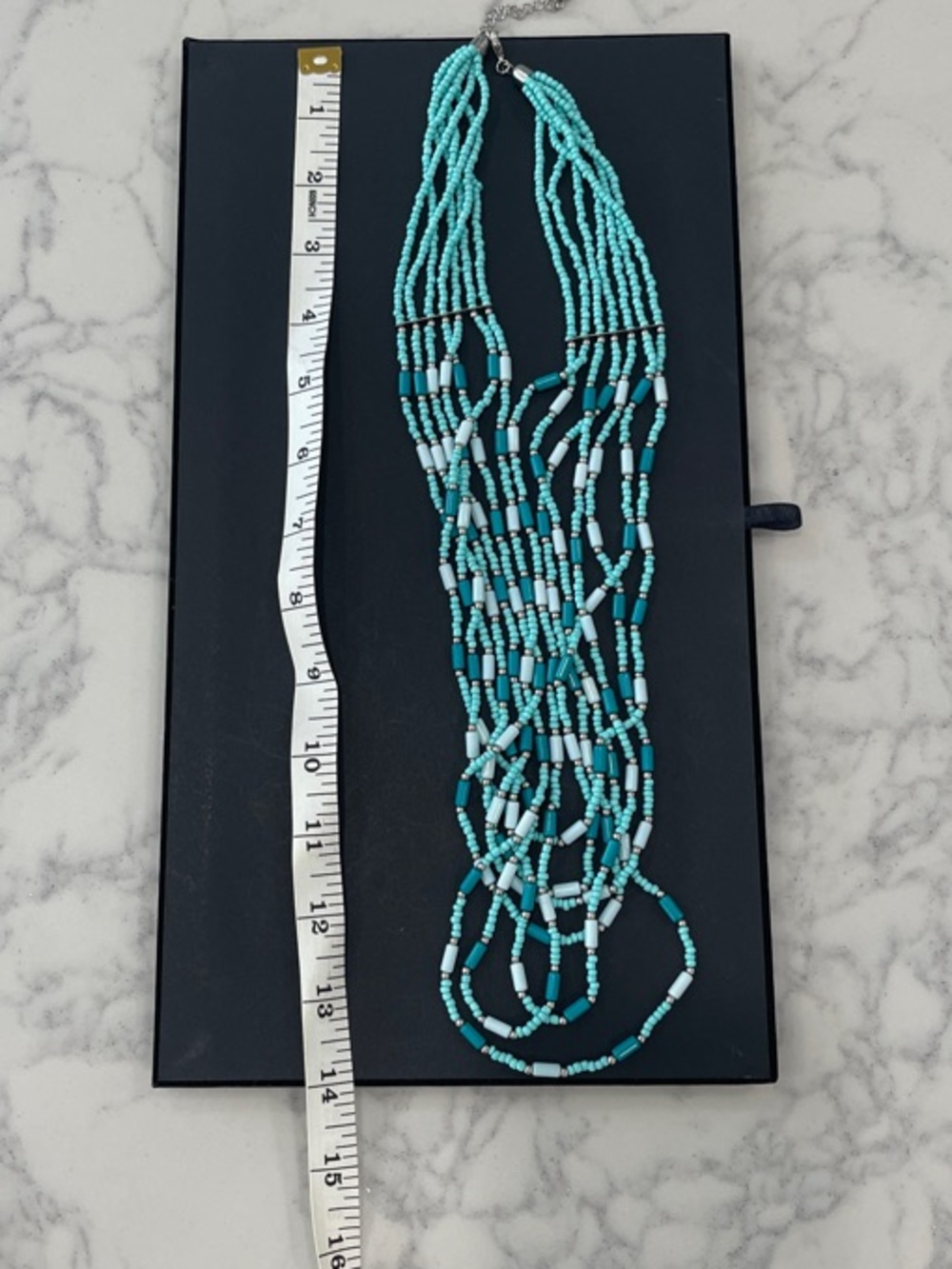 Turquoise Multi-Strand Beaded Necklace - Picture 9 of 10